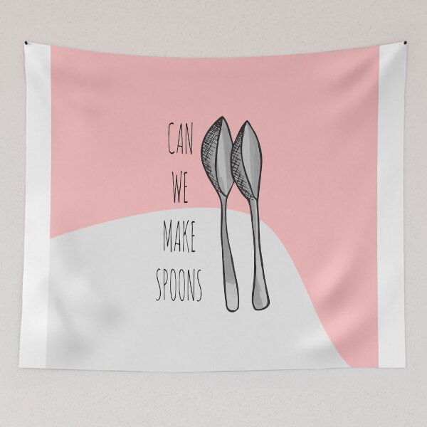 Item preview, Pink Funny Cute Hand Drawn "Can We Make Spoons?"  designed and sold by Blkstrawberry.
