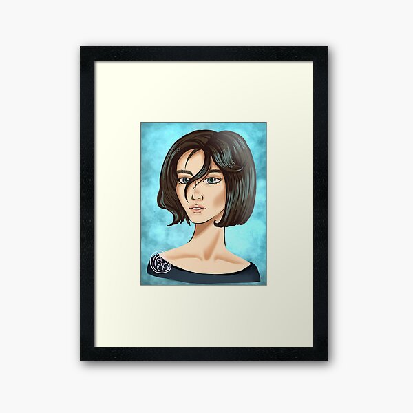 cute japanese anime girl in pastel colors" framed art print