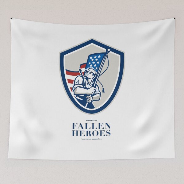 Item preview,  Memorial Day Greeting Card American Soldier Waving USA Flag designed and sold by patrimonio.