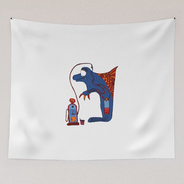 Item preview, Dolphin, blue, sea, gas, station, comic, kids, love, ocean designed and sold by jblittlemonsters.