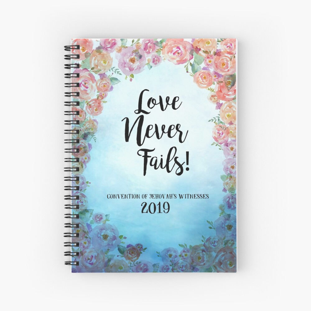 Love Never Fails 2019 Regional Convention Of Jehovahs Witnesses Floral Blue Spiral