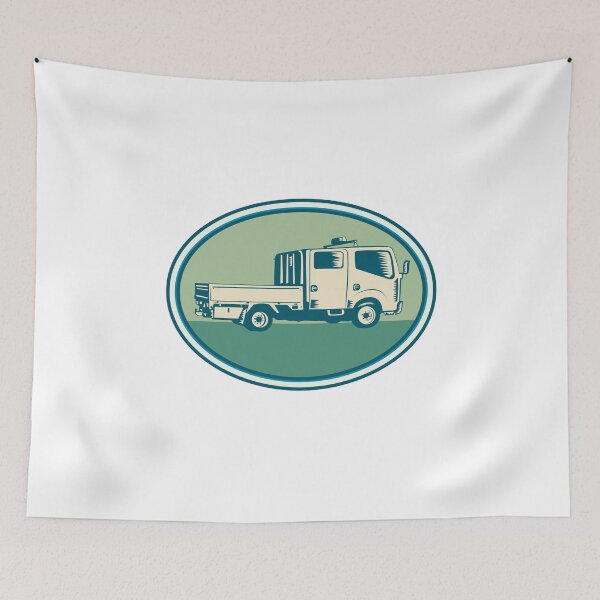 Item preview, Double Cab Pick-up Truck Oval Woodcut designed and sold by patrimonio.
