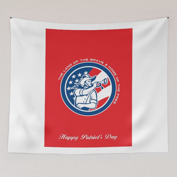 Item preview, Patriots Day Greeting Card American Cavalry Soldier Blowing Bugle	 designed and sold by patrimonio.