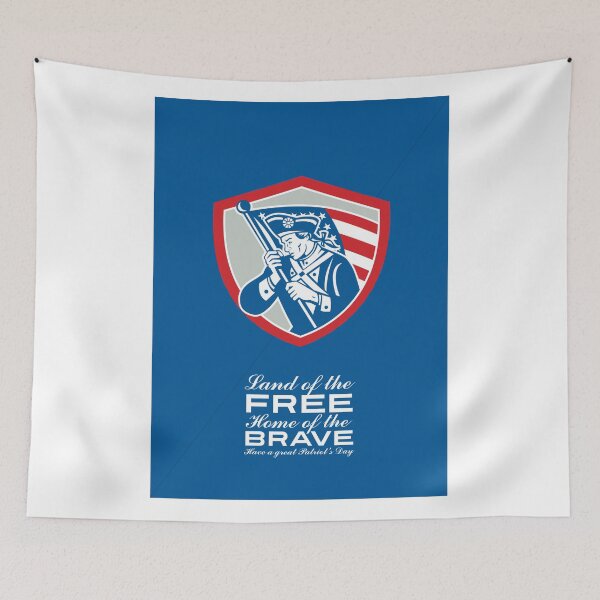 Item preview, Patriots Day Greeting Card American Patriot  Waving Flag Shield designed and sold by patrimonio.