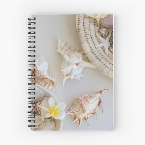 Item preview, shells and frangipanis designed and sold by justine Gordon.
