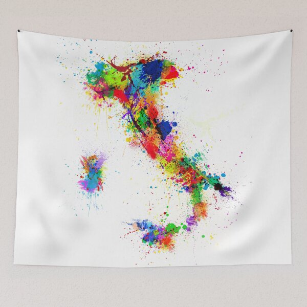 Item preview, Italy Map Paint Splashes designed and sold by ArtPrints.