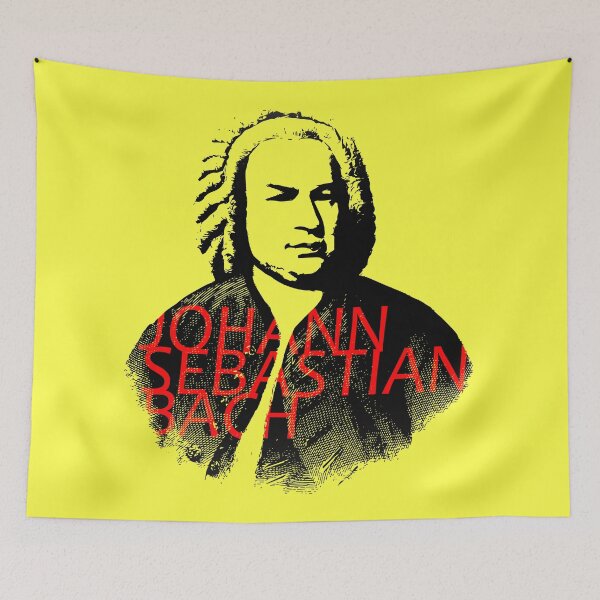 Item preview, Johann Sebastian Bach vibrant portrait and text designed and sold by cesarpadilla.