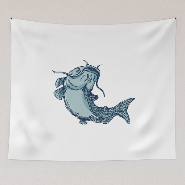 Item preview, Catfish Mud Cat Jumping Up Drawing designed and sold by patrimonio.