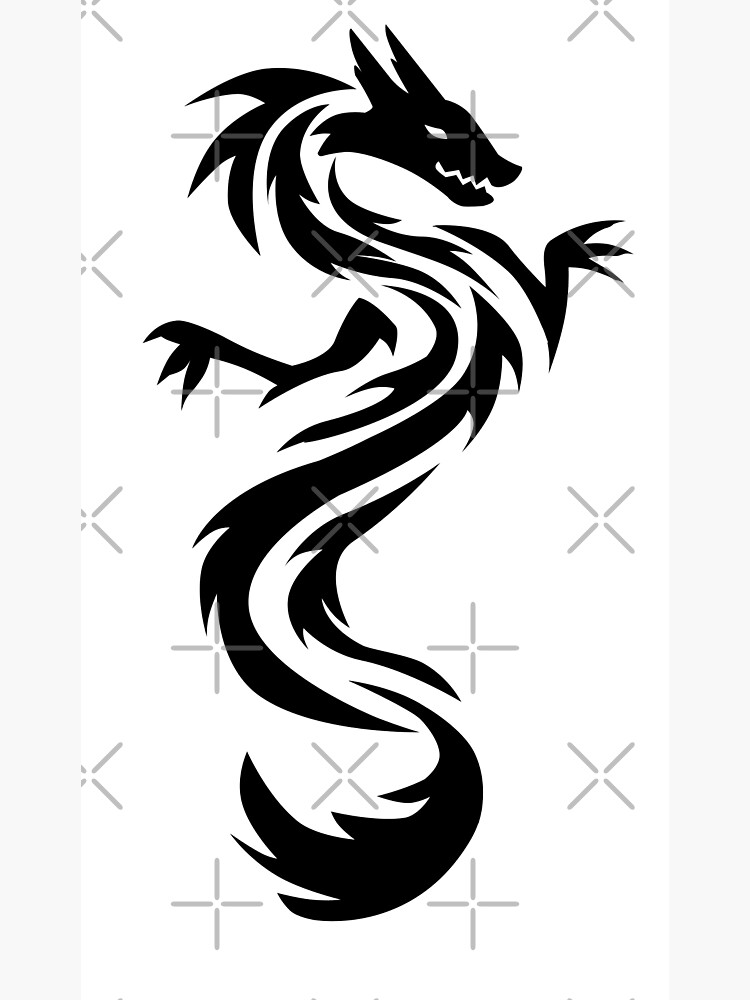 Dragon tattoo art vintage line icon Royalty Free Vector