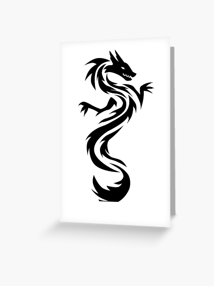 Tribal Chinese Dragon Tattoo Greeting Card for Sale by BiscuitSnack