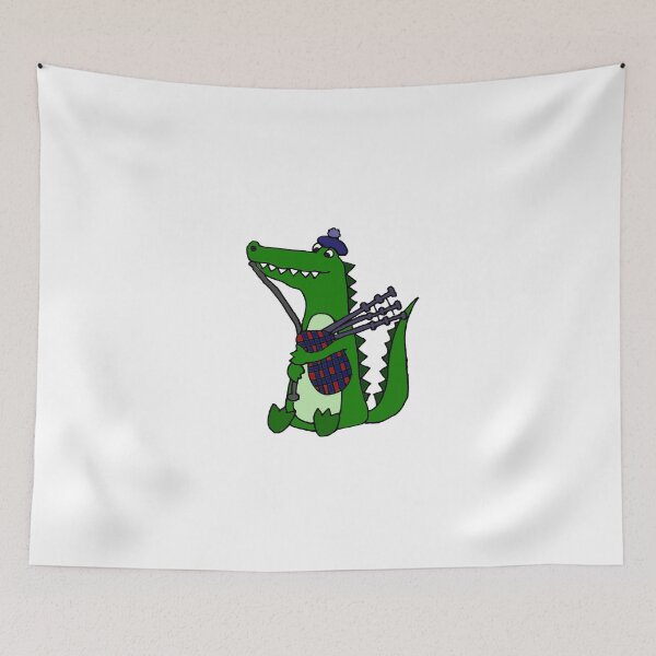 Item preview, Funny Cool Alligator Playing Bagpipes designed and sold by Nature's Fancy.