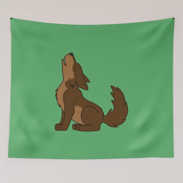 Item preview, Brown Howling Wolf Pup designed and sold by Grifynne.