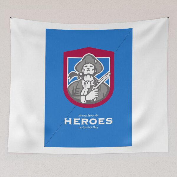 Item preview, Patriots Day Greeting Card American Patriot With Flintlock Shield designed and sold by patrimonio.