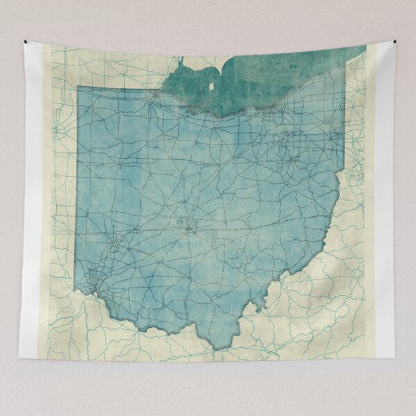Item preview, Ohio Map Blue Vintage designed and sold by HubertRoguski.