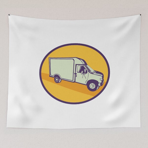 Item preview, Closed Delivery Van Woodcut designed and sold by patrimonio.