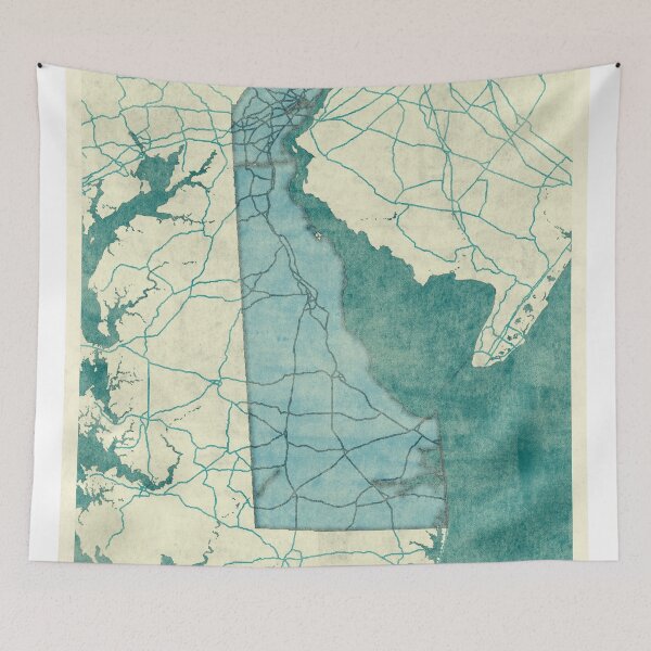 Item preview, Delaware Map Blue Vintage designed and sold by HubertRoguski.