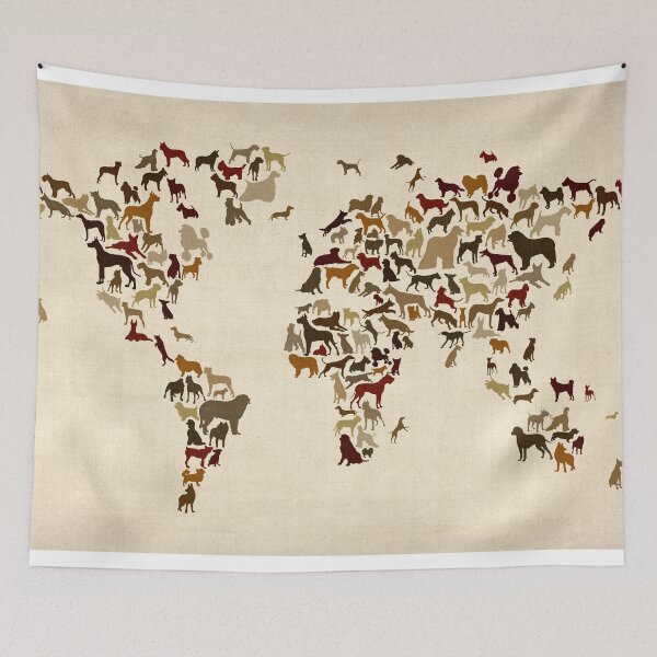 Item preview, Dogs Map of the World Map designed and sold by ArtPrints.