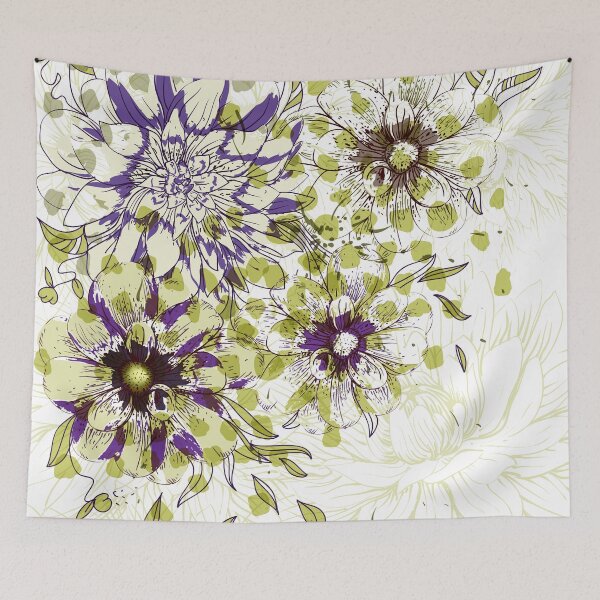 Item preview, Painted Floral Purple Green designed and sold by hmclark.