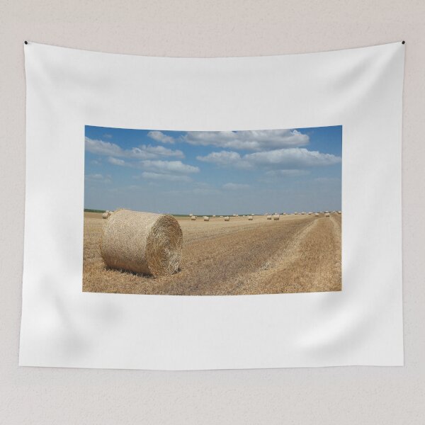 Item preview, field with straw bale agriculture industry designed and sold by goceris.