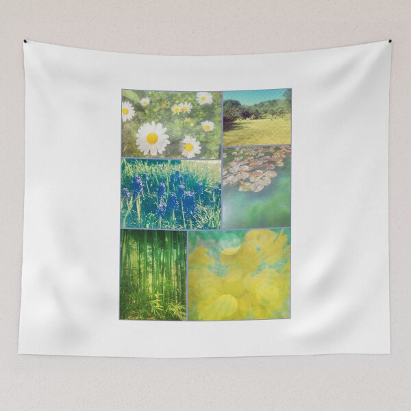 Item preview, Floral Collage Aster Muscari Waterlily Bamboo Daffodil Park designed and sold by Beverly Claire Kaiya.