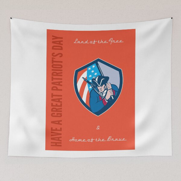 Item preview, Patriots Day Greeting Card American Patriot Brandishing Flag designed and sold by patrimonio.