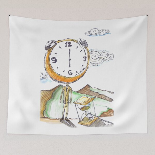 Item preview, Man with a clock illustration designed and sold by Bernardo Ramonfaur.