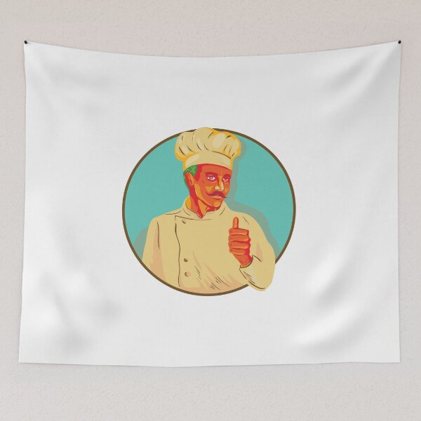 Item preview, Chef With Mustache Thumbs Up Circle WPA designed and sold by patrimonio.