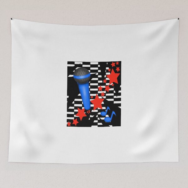 Item preview, Blue and Red Microphone Abstract designed and sold by BeachBumFamily.