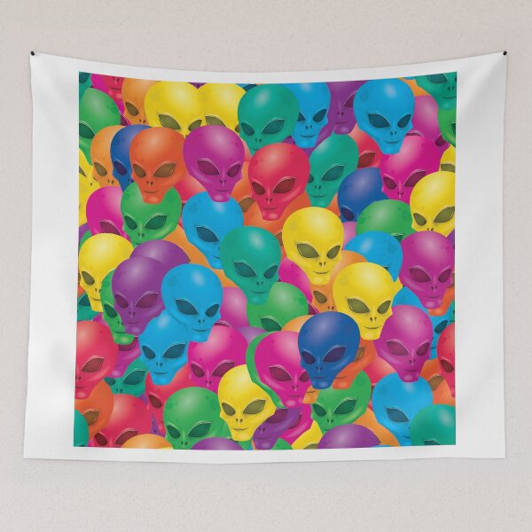 Item preview, rainbow alien pattern designed and sold by STORMYMADE.