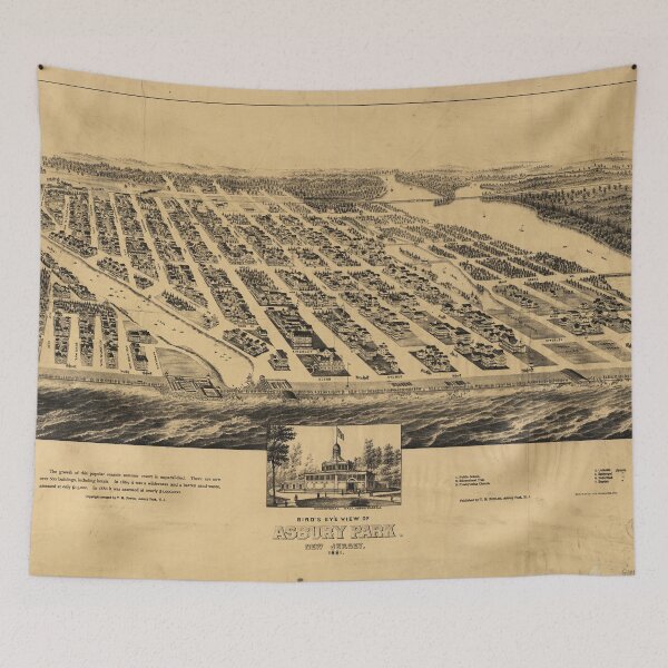Item preview, Bird's eye view Map of Asbury Park New Jersey (1881) designed and sold by allhistory.
