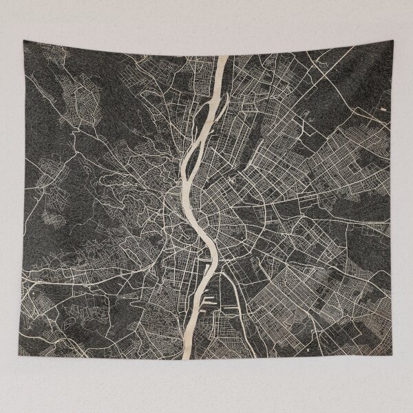 Item preview, Budapest map ink lines designed and sold by InkMaps.