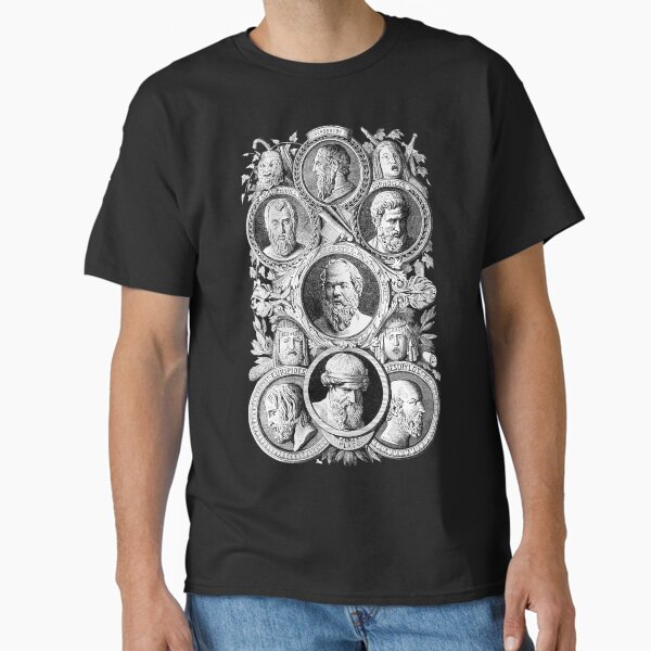 Vista previa del artículo con la obra «Camiseta y pósters de filósofos griegos», diseñado y vendido por JeromeArt.