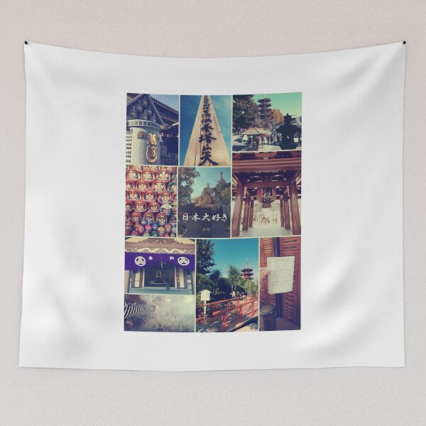 Item preview, Kawasaki Daishi Buddhist Temple Japan Vintage Collage designed and sold by Beverly Claire Kaiya.