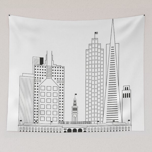 Item preview, San Francisco skyline - Black and white version designed and sold by Lidia Chía.