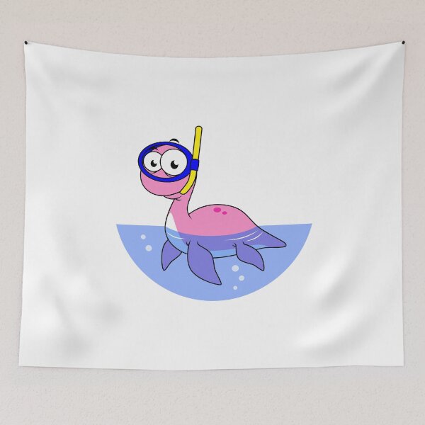 Item preview, Illustration of a snorkeling Loch Ness Monster. designed and sold by StocktrekImages.