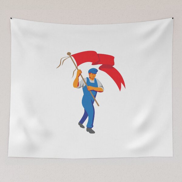 Item preview, Worker Marching Flag Bearer WPA designed and sold by patrimonio.
