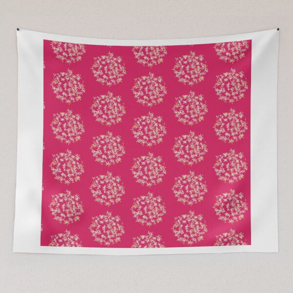 Item preview, Pom-Pom Snow and Fire Flower on Deep Pink designed and sold by tinyflyinggoats.