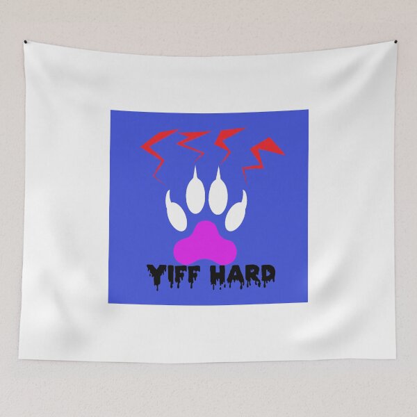 Item preview, 'Yiff Hard' Lighting paw decal designed and sold by Furrnum.