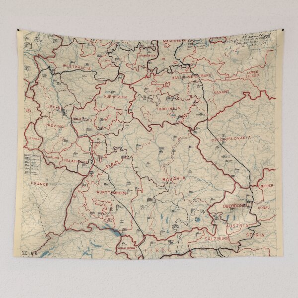 Item preview, June 6 1945 World War II HQ Twelfth Army Group situation map designed and sold by allhistory.