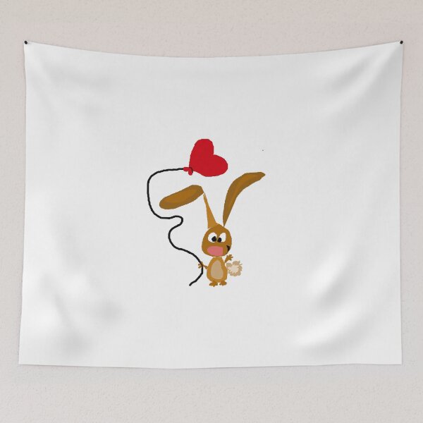 Item preview, Funny Cool Bunny Rabbit with Red Heart Balloon designed and sold by Nature's Fancy.