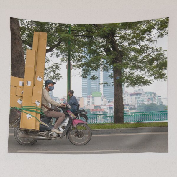 Item preview, Scooter in Hanoi with long load designed and sold by Martin Berry Photography.