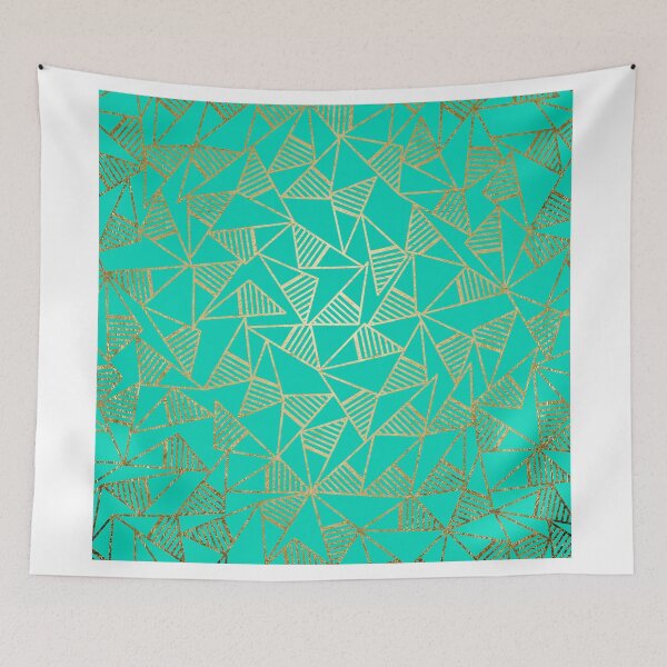Item preview, Glam Faux Gold and Teal Triangle Geometric designed and sold by Blkstrawberry.