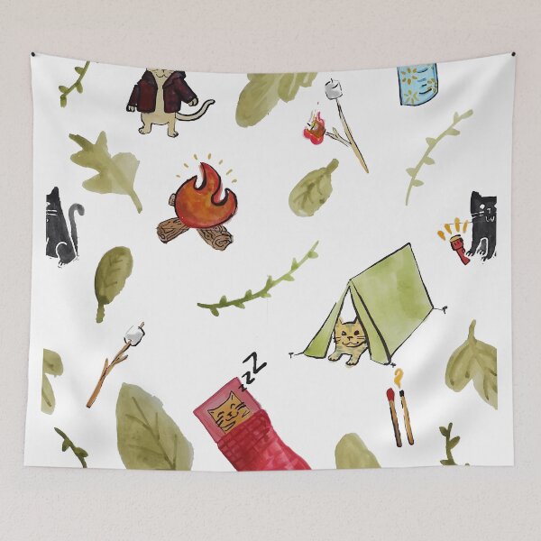 Item preview, Camping cat pattern designed and sold by christinel.