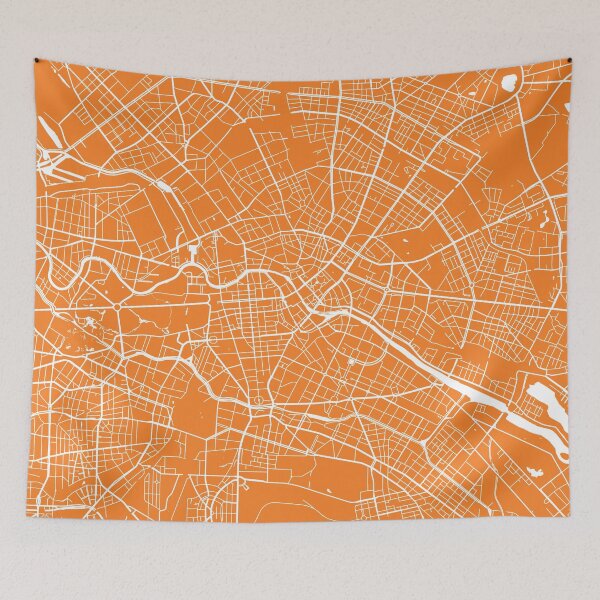 Item preview, Berlin map orange designed and sold by mapsart.