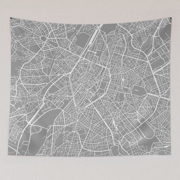 Item preview, Brussels map grey designed and sold by mapsart.