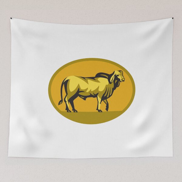 Item preview, Brahman Bull Oval Retro designed and sold by patrimonio.