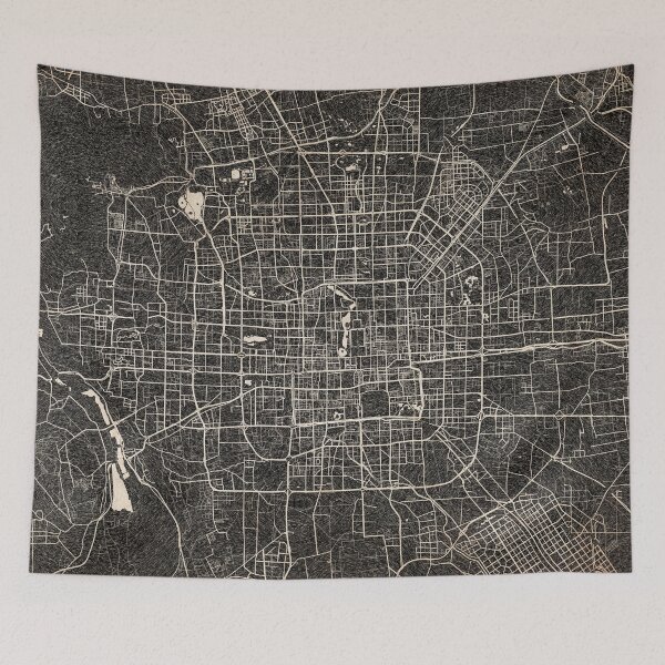 Item preview, Beijing mapa de líneas de tinta designed and sold by InkMaps.