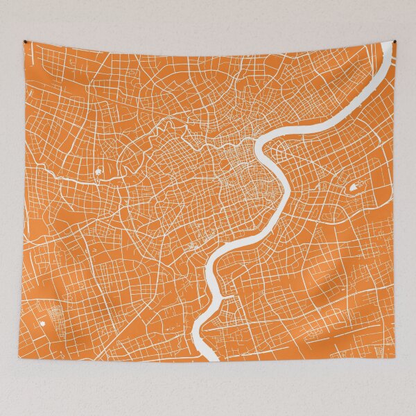 Item preview, Shanghai map orange designed and sold by mapsart.