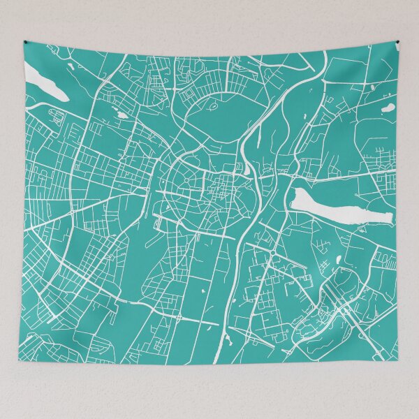 Item preview, Poznan map turquoise designed and sold by mapsart.