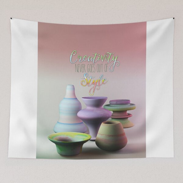 Aperçu de l'œuvre Creativity Never Goes Out of Style Watercolor 3D Pottery créée et vendue par Beverly Claire Kaiya.